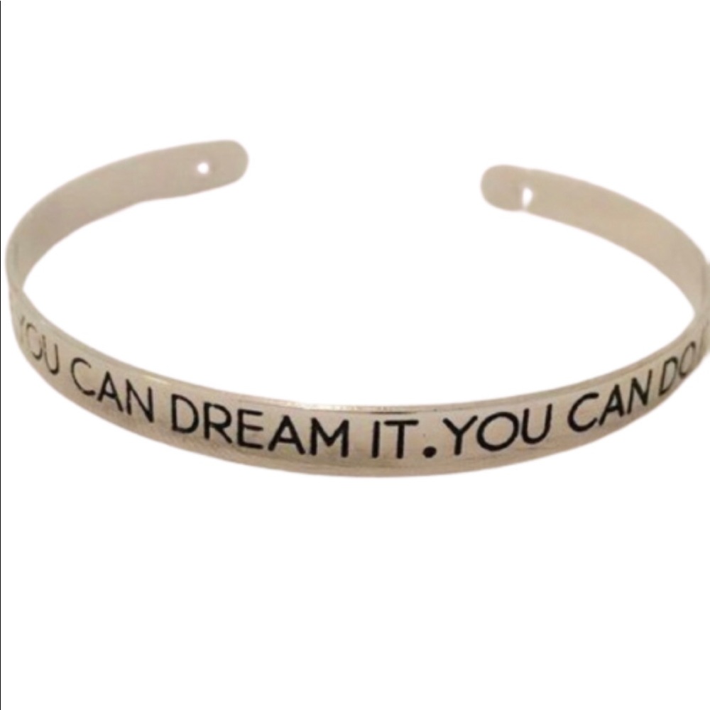 Inspirational message go-getter bangle bracelet